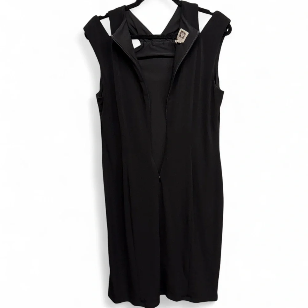Anne Klein Black Midi Dress with Gold Accents - Picture 5 of 8
